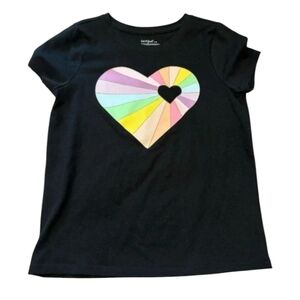 Cat & Jack Colorful Heart Girls Short Sleeve T-Shirt - NWT